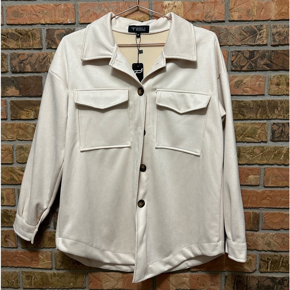 Cream Suede Shacket